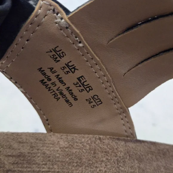 Women's Abella Ture Comfort Black Wedge Sandals Size 7.5 - Picture 4 of 10